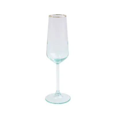 Rainbow Champagne Flute - Green
