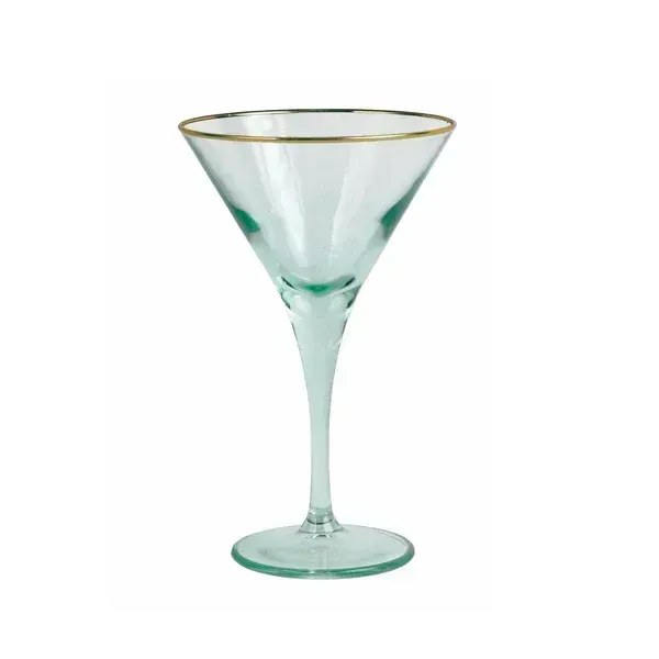 Rainbow Martini Glass - Green