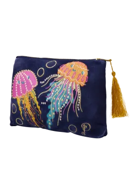 Velvet Zip Pouch Jolly Jellies Navy