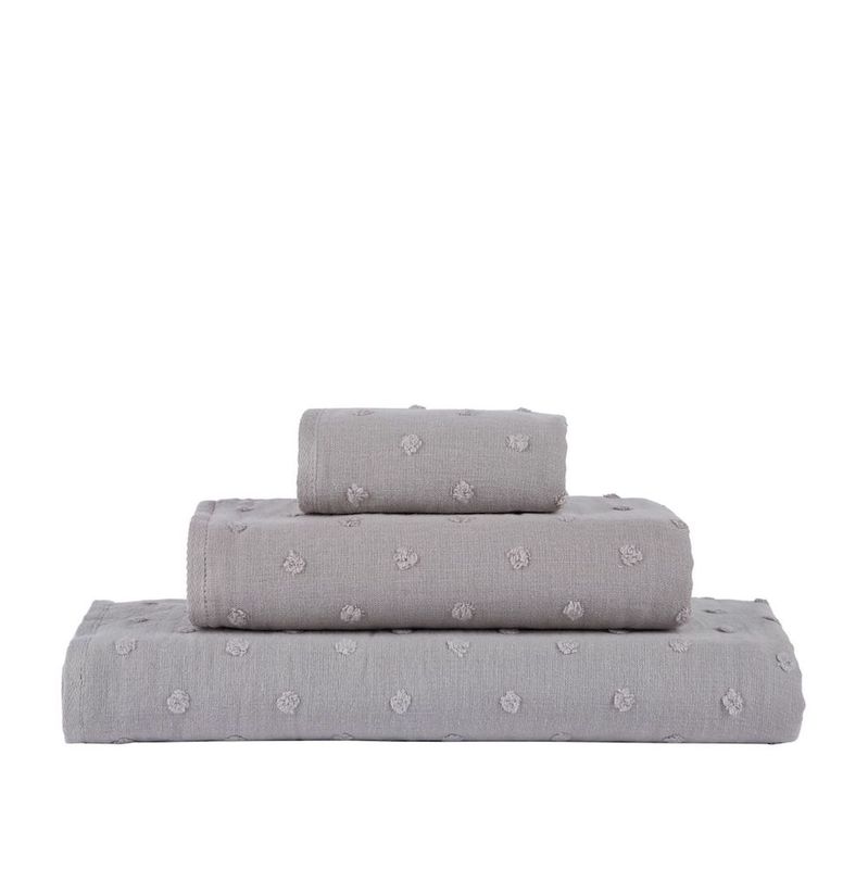Uchino Gauze Dot Wide Bath Towel - Grey
