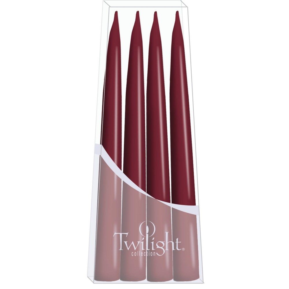 10" Danish Taper Candles - Light Burgundy