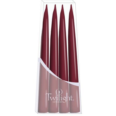 10" Danish Taper Candles - Light Burgundy