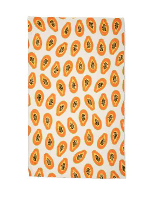 Sweet Papaya Geometry Tea Towel