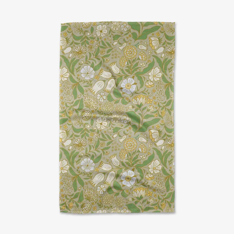 Golden Summer Geometry Tea Towel