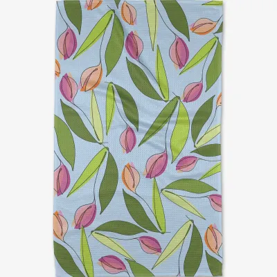 May Flowers Geometry Tea Towel