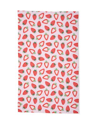 Sweet Strawberry Geometry Tea Towel