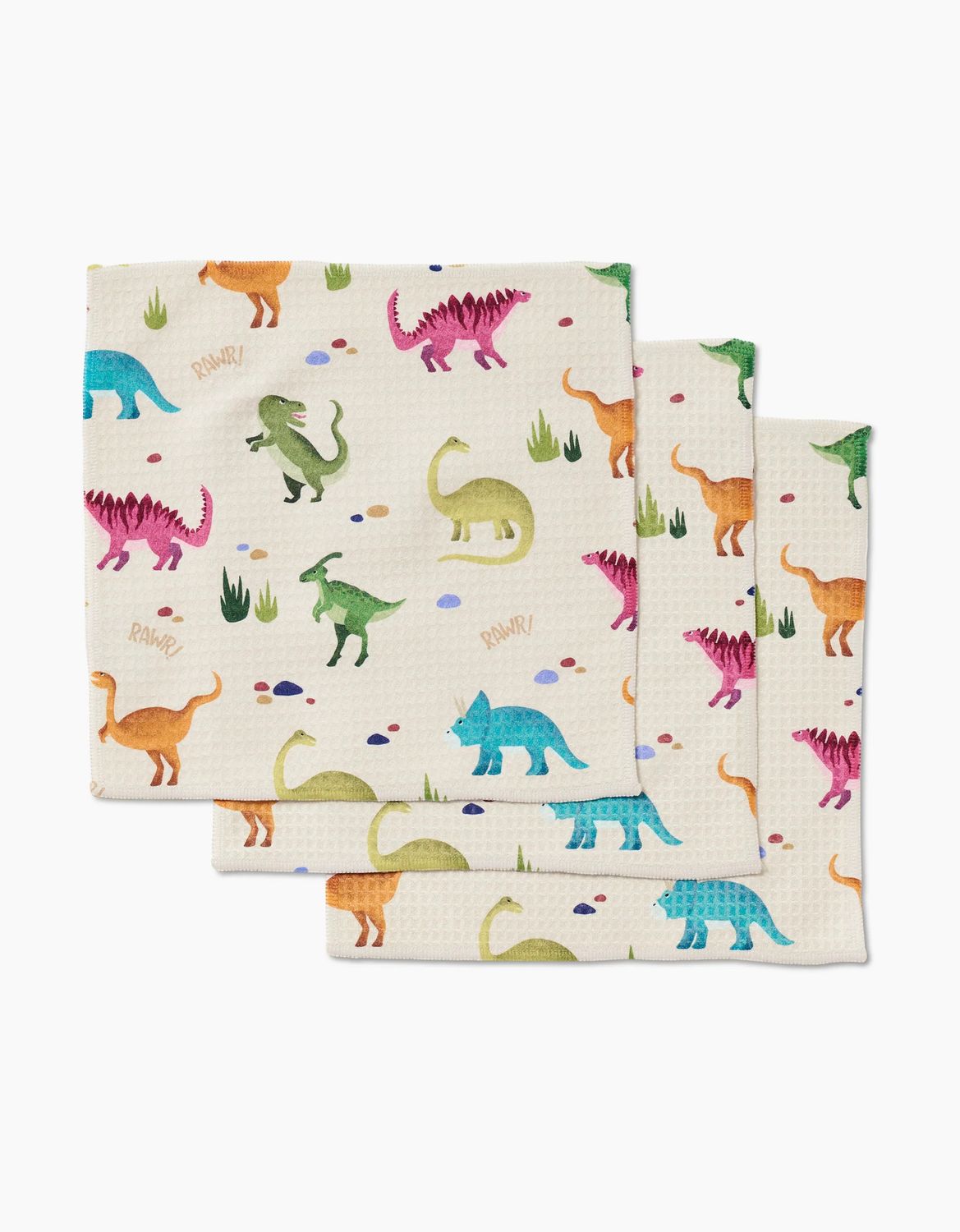 Dancing Dinos Luxe Geometry Washcloth Set