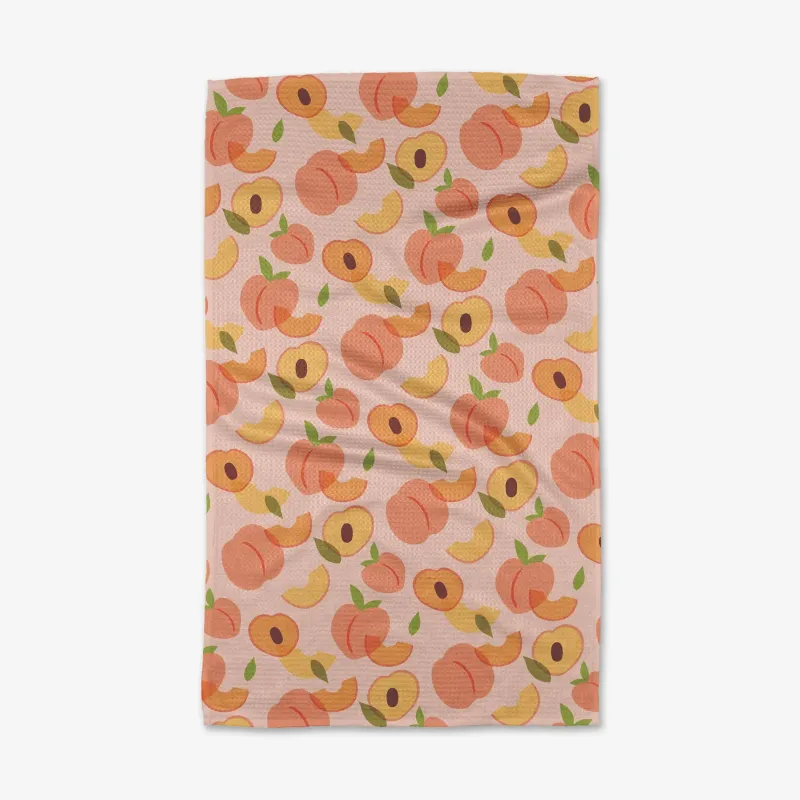 Peaches Geometry Tea Towel