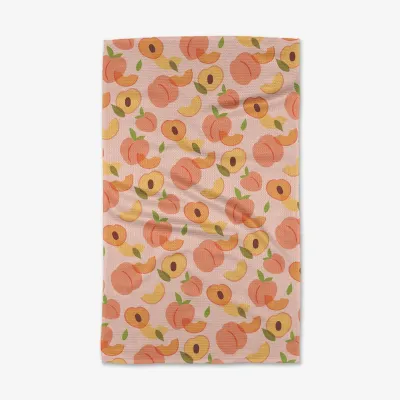 Peaches Geometry Tea Towel