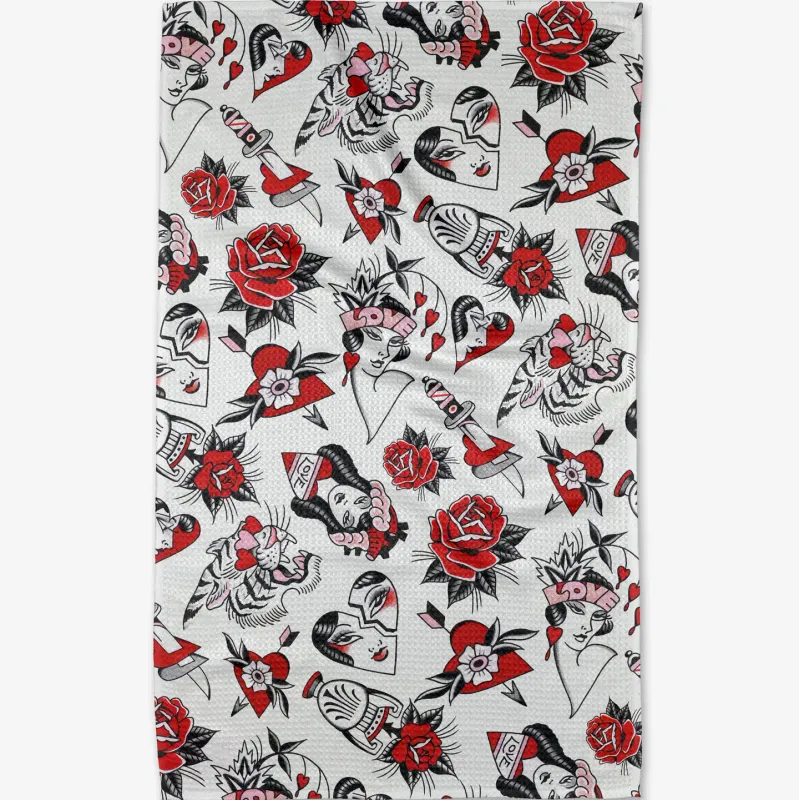 Tattoo Flash Geometry Tea Towel