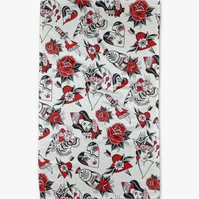 Tattoo Flash Geometry Tea Towel