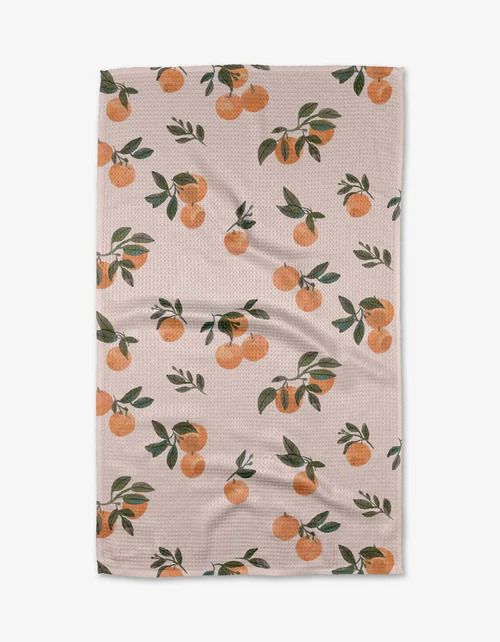 Pretty in Peach Geometry Tea Towel
