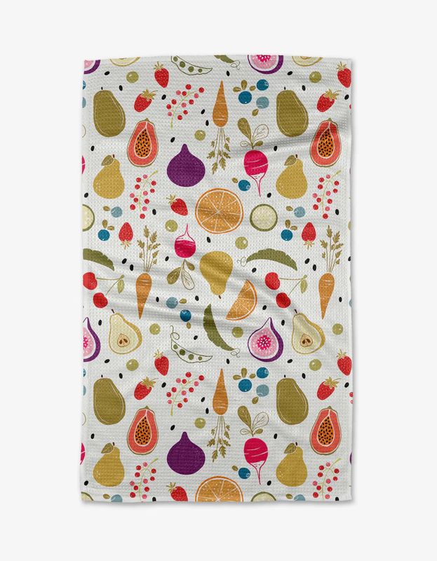 Farmers Market Geometry Tea Towel