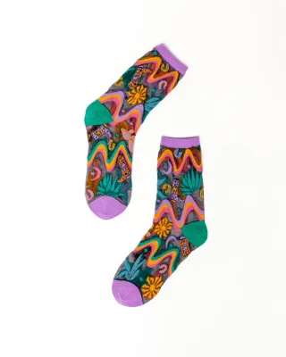 Desert Disco Black Sheer Crew Socks