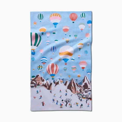 Hot Air Balloons Geometry Tea Towel