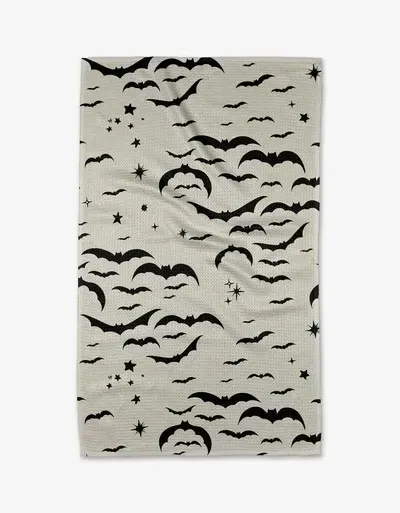 Midnight Bats Geometry Tea Towel
