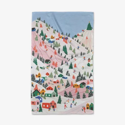 Winter Holiday Geometry Tea Towel