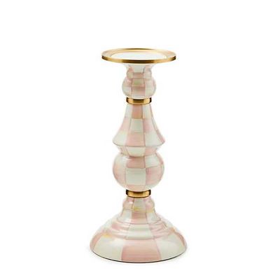 Rosy Check Pillar Candlestick - Large