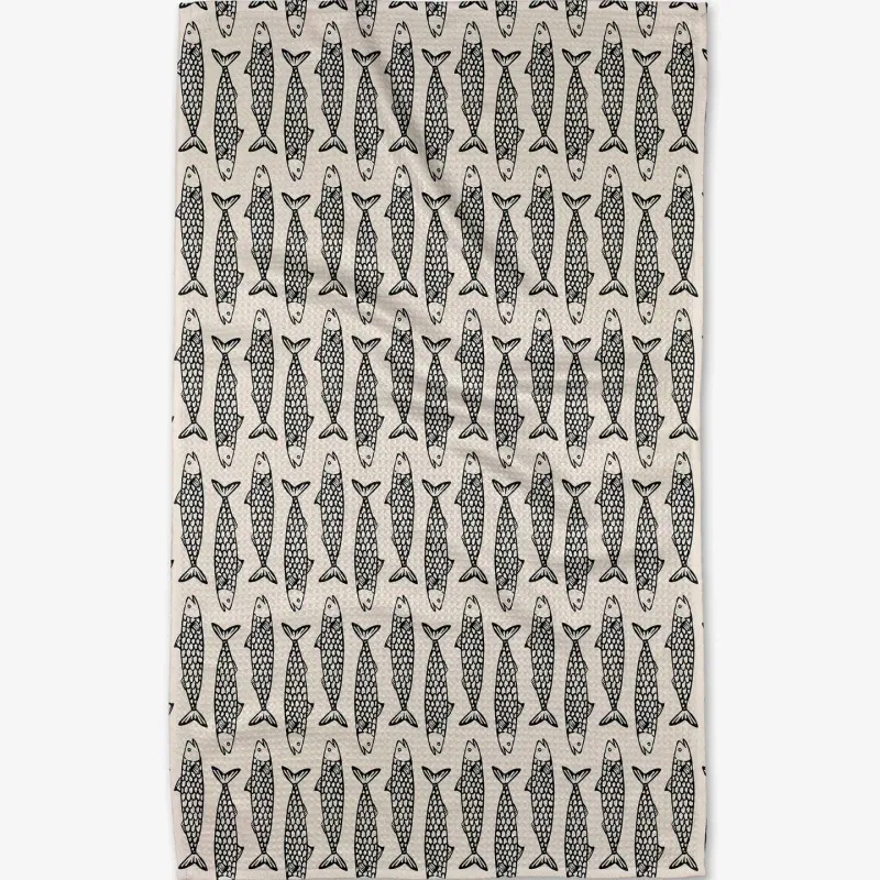 Fish Friends Geometry Tea Towel