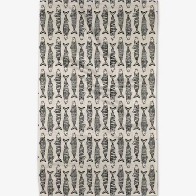 Fish Friends Geometry Tea Towel