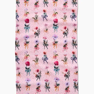 Bows and Dots Geometry Tea Towel