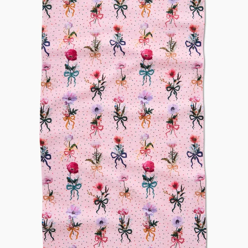 Bows and Dots Geometry Tea Towel