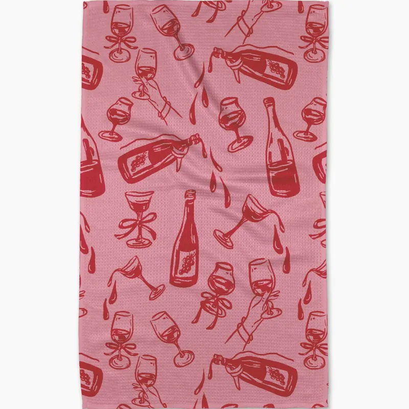 Wining and Dining Geometry Tea Towel