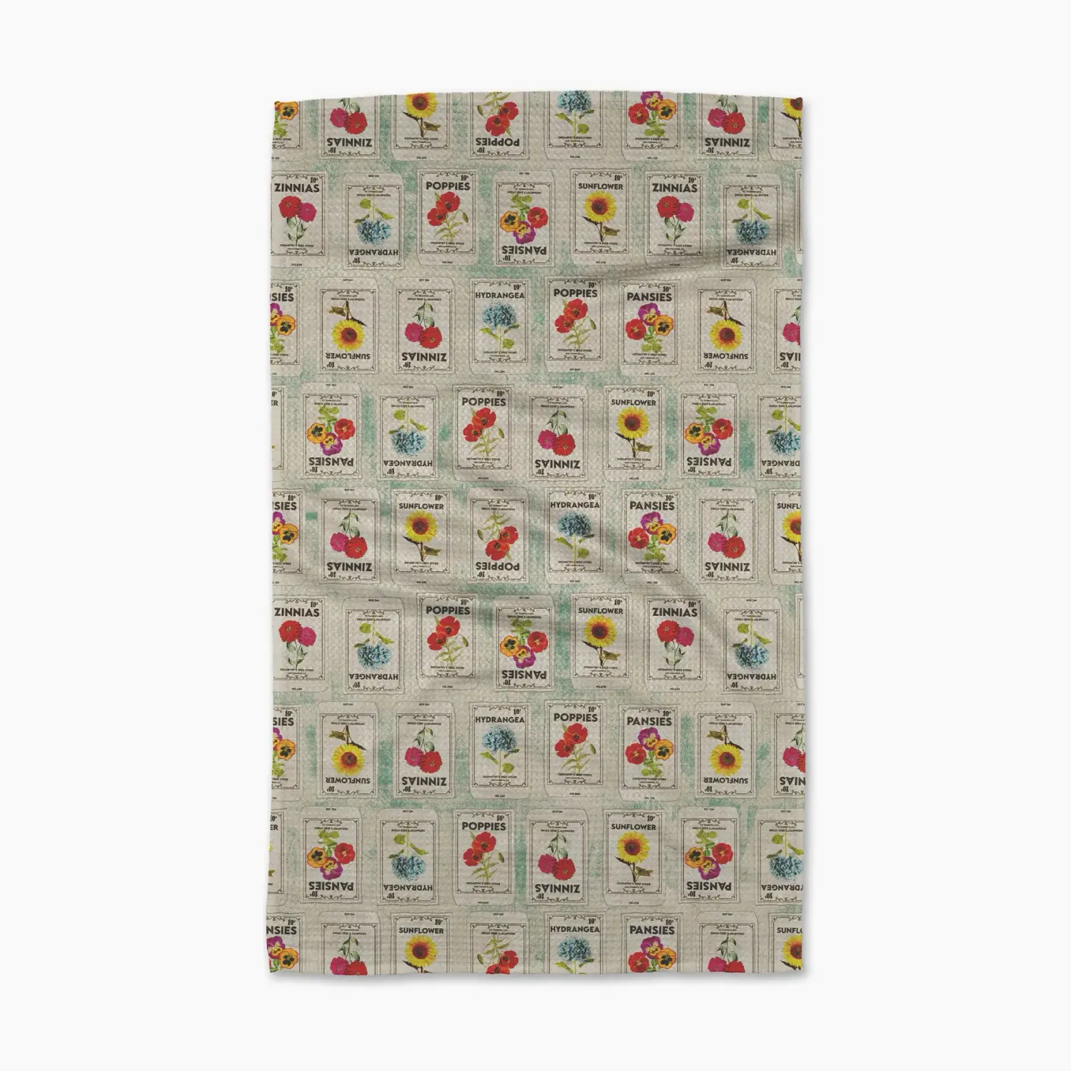 Flower Seed Packs Tea Towel