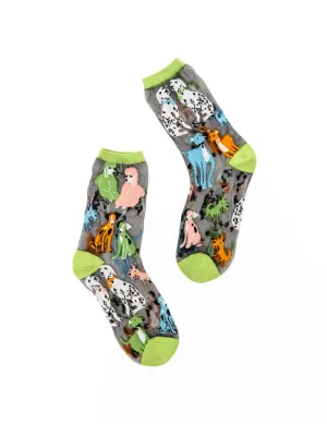Dopamine Dogs Sheer Crew Socks
