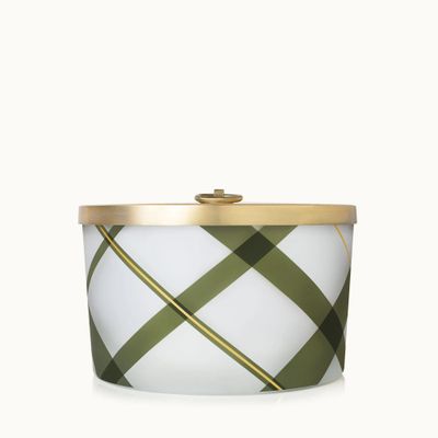 Frasier Fir Frosted Plaid Large 3 Wick Candle