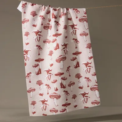 Autumn Mushrooms Tea Towel