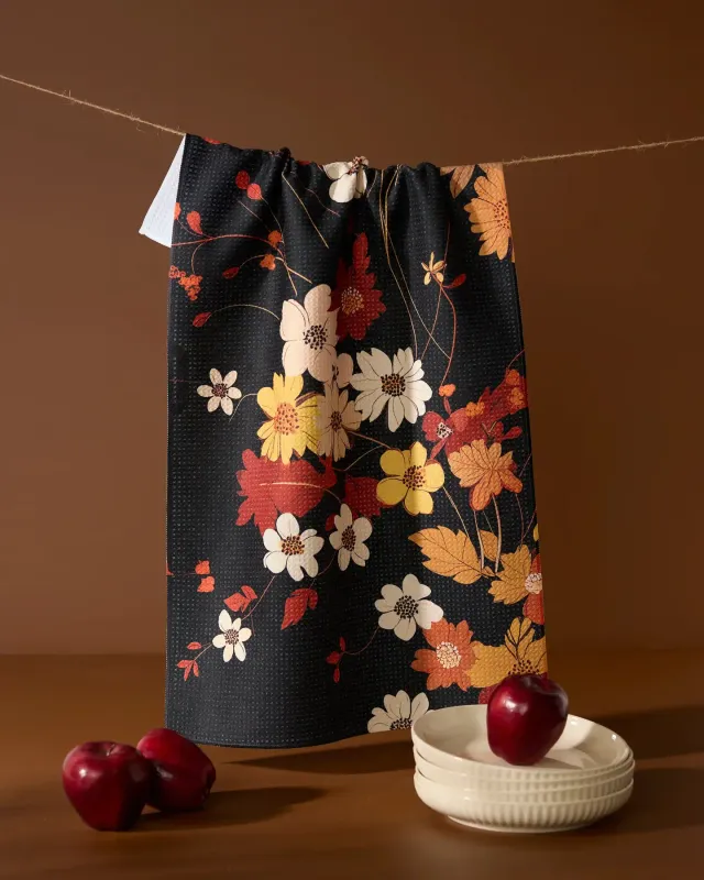 Autumn Whispers Geometry Tea Towel
