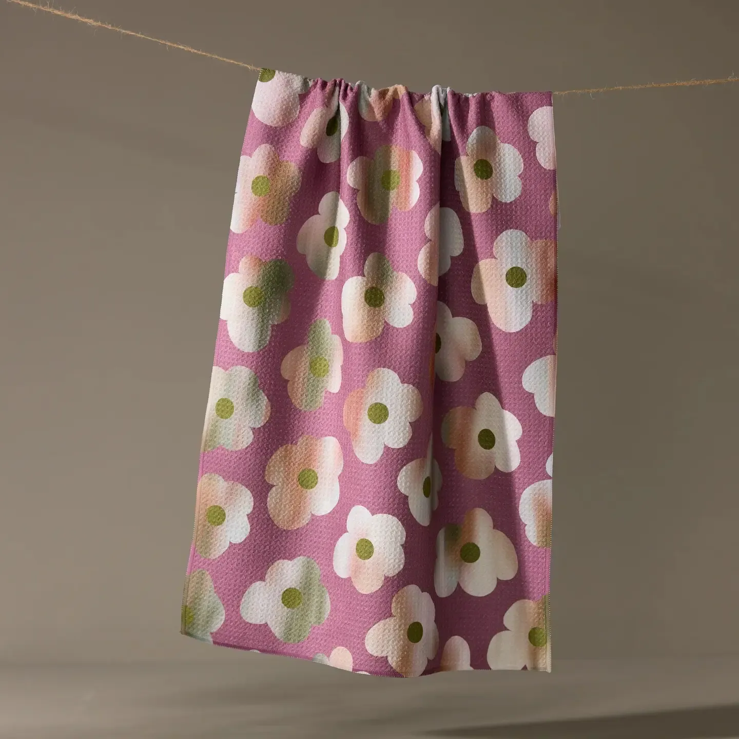 Brushed Bouquet Geometry Tea Towel