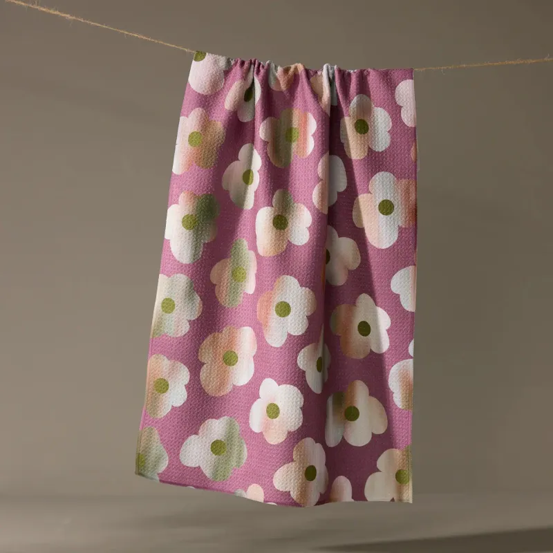 Brushed Bouquet Geometry Tea Towel