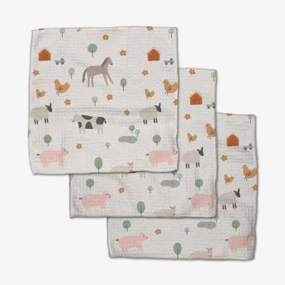 Light Farm Animals Dishcloth Set