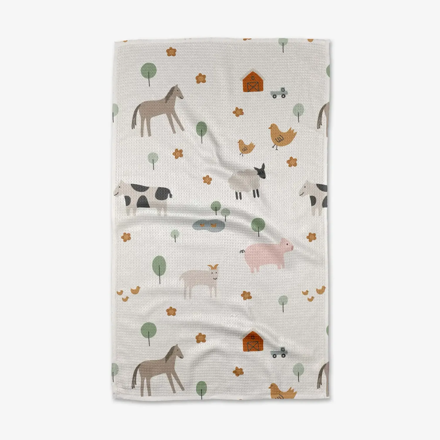 Light Farm Animals Tea Towel