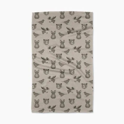 Forest Animals Geometry Tea Towel