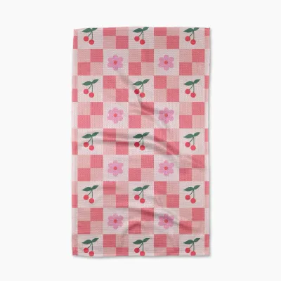 Floral and Cherries Tea Towel