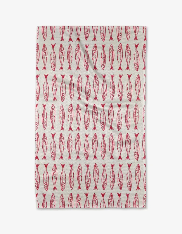 Sardine Stripes Geometry Tea Towel