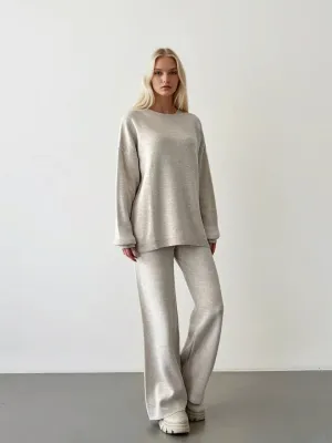 Wide Leg Straight Pant Off White