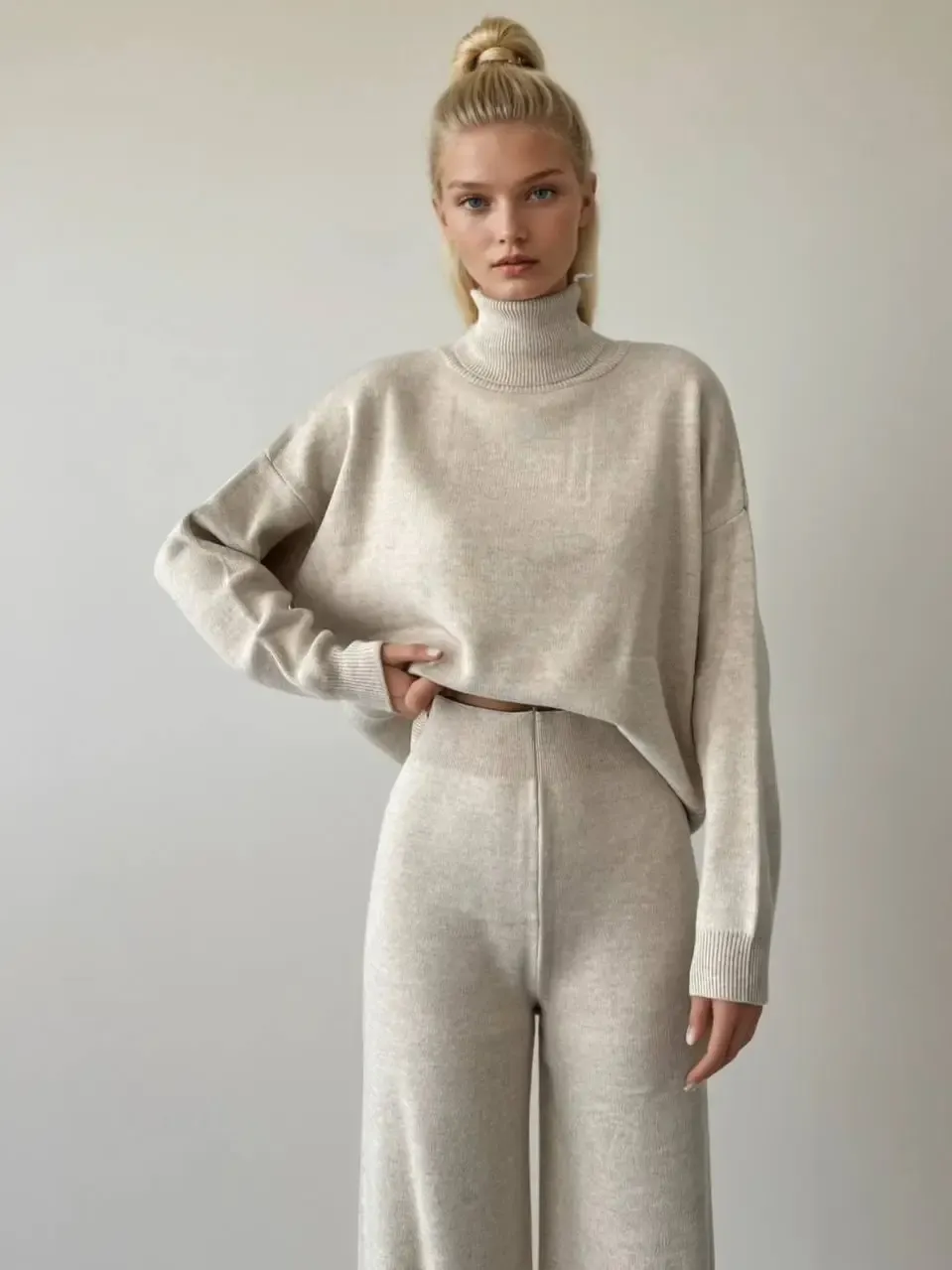 Off White Knit Turtleneck