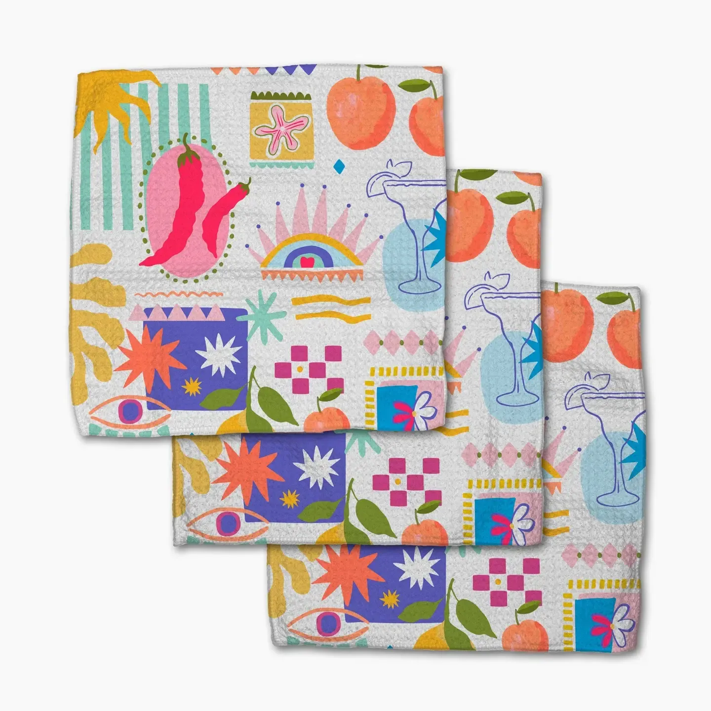 Italian Picnic Geometry Dishcloth Set