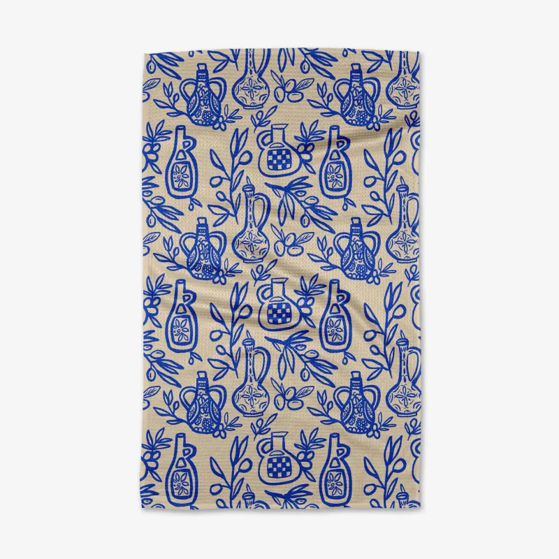 Mediterranean Pour Geometry Tea Towel