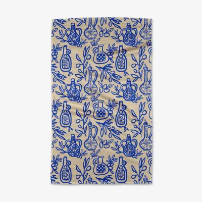 Mediterranean Pour Geometry Tea Towel