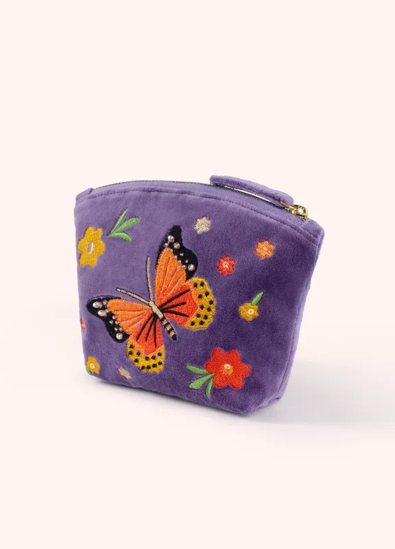 Velvet Mini Pouch - Bonny Butterfly