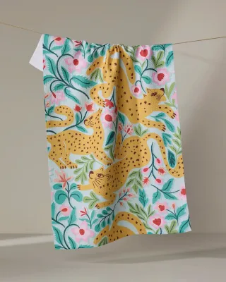 Cheetah Haven Geometry Tea Towel