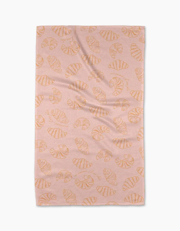 Croissant Crunch Geometry Tea Towel