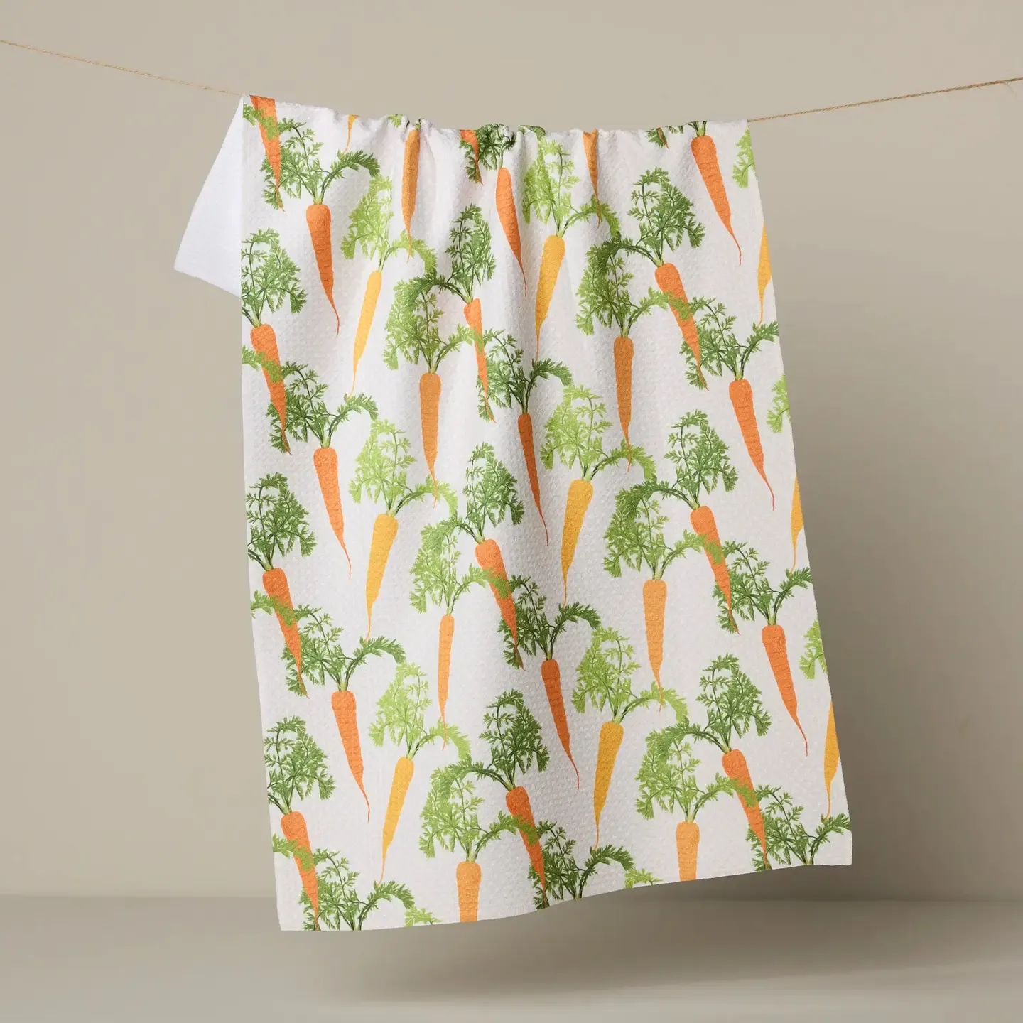 Happy Carrots Geometry Tea Towel