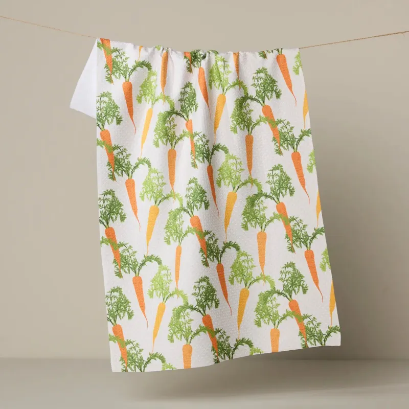 Happy Carrots Geometry Tea Towel