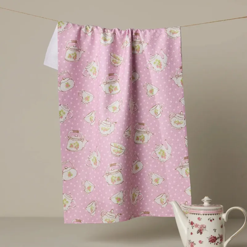 Strawberry Tea Geometry Tea Towel